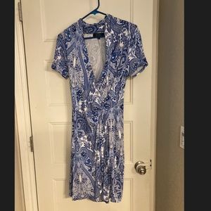 Karen Kane Blue and white Dress